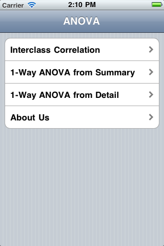Analysis Of Variance iOS App