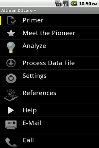 Altman Z-Score Android App