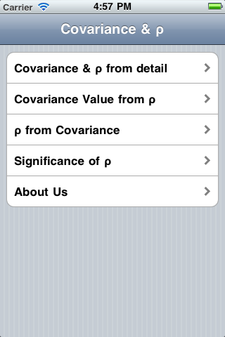 Covariance Correlation iOS App