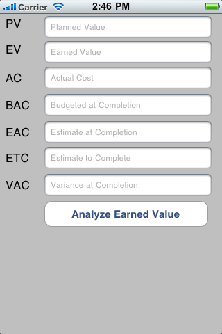 Earned Value iOS