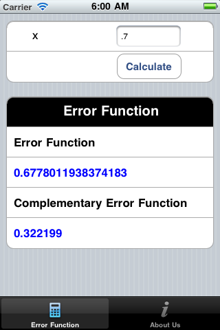 Error Function iOS app