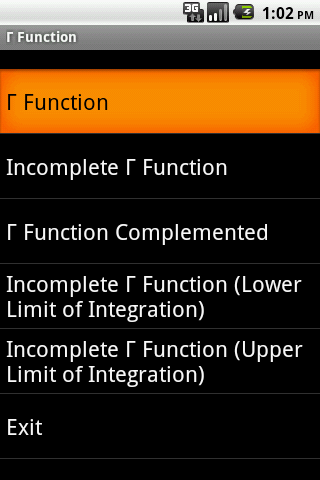 Gamm Function Android App