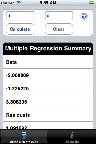 Multiple Regression iOS App