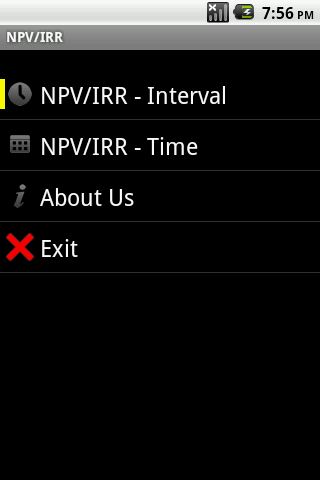 NPV/IRR Android App