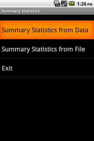 Summary Statistics Android